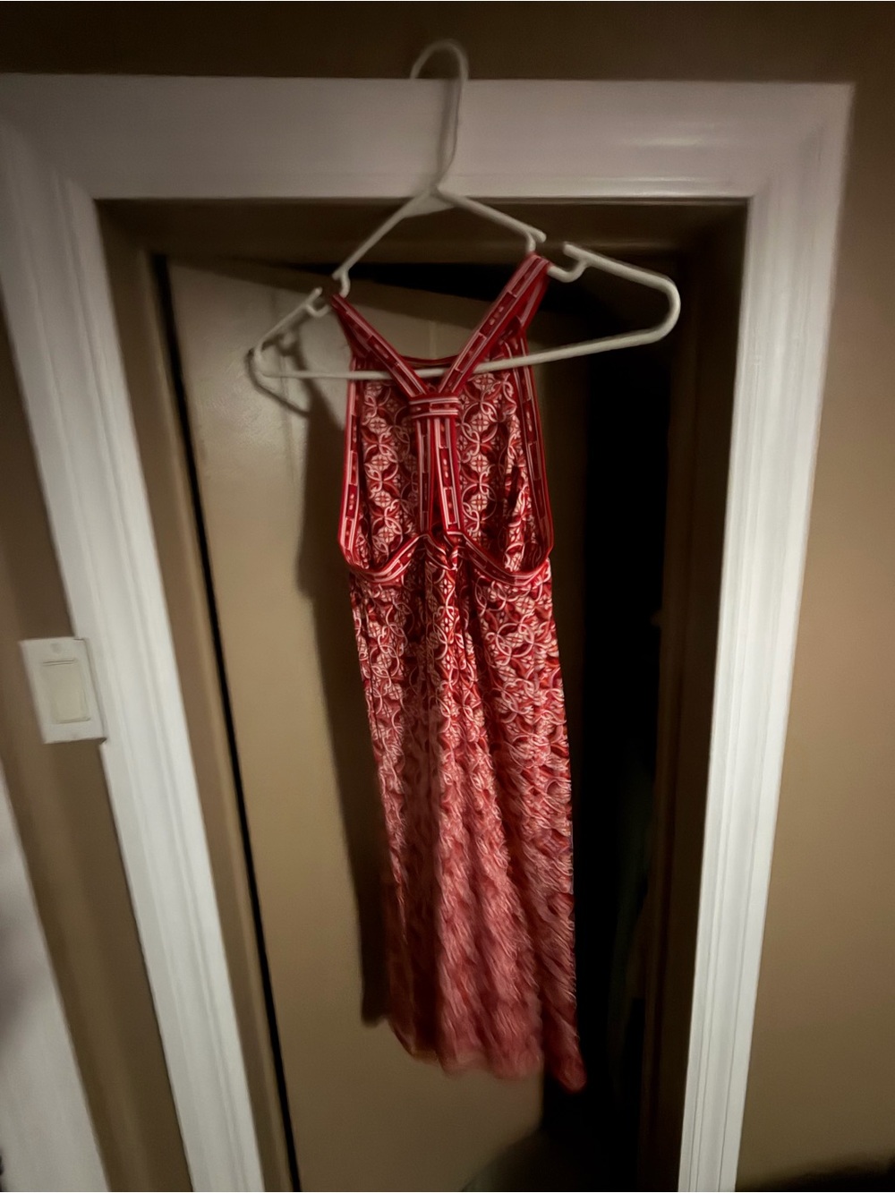 Red Patterned Sleeveless Summer Dress